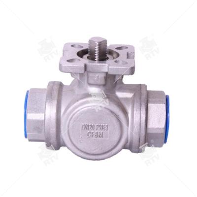 Three way L type Thread ball valve