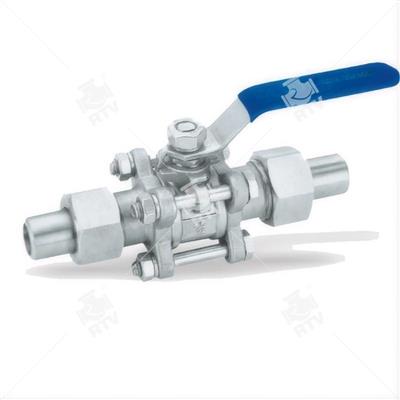 3PC card sleeve welded ball valve