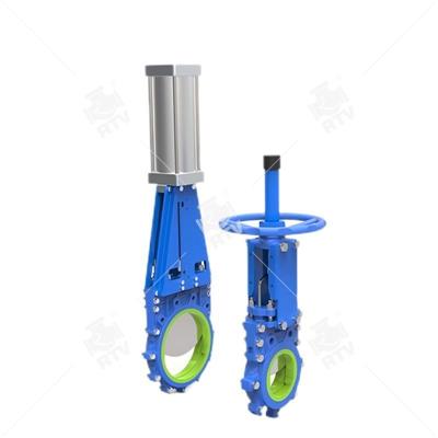 Bi-directional Seal Polyurethane Non-groove lining Knife Gate Valve